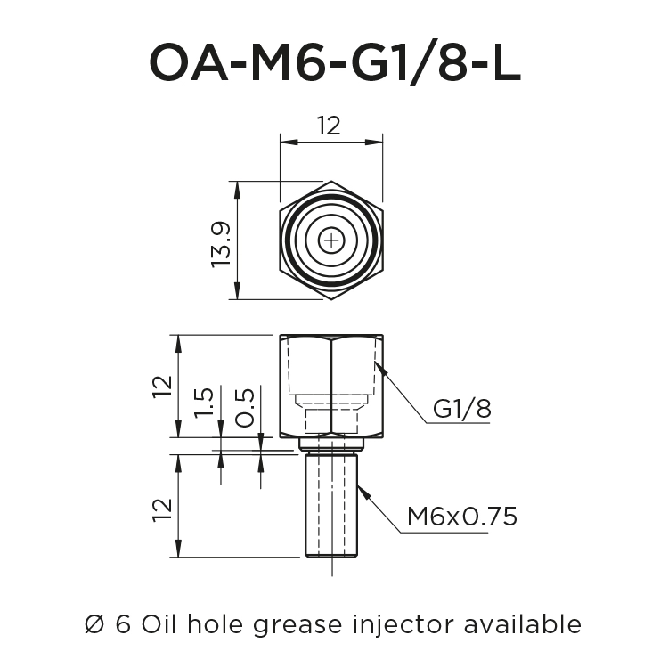 Straight Adapter OA-M6-G1/8-L